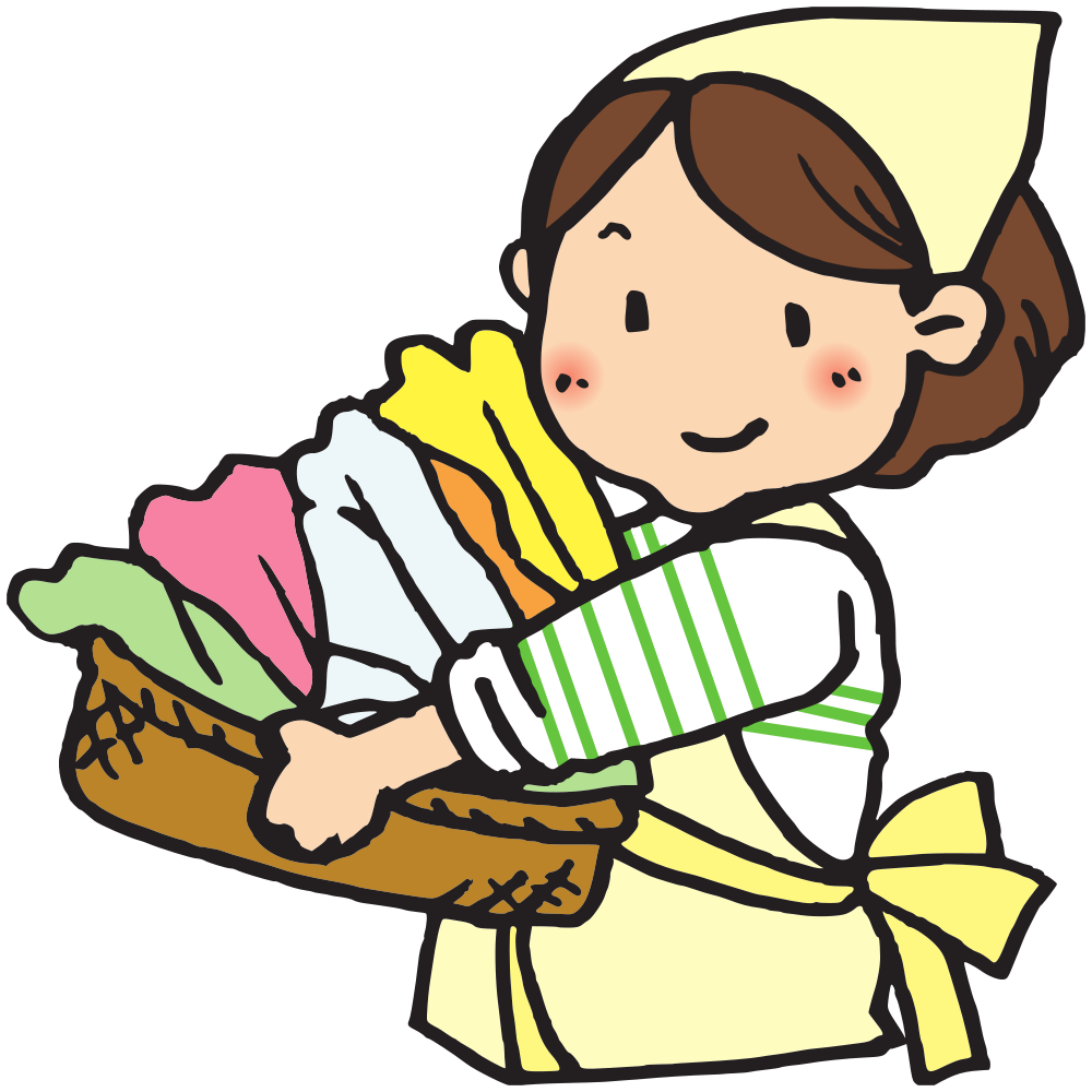 OnlineLabels Clip Art - Woman With Laundry Basket